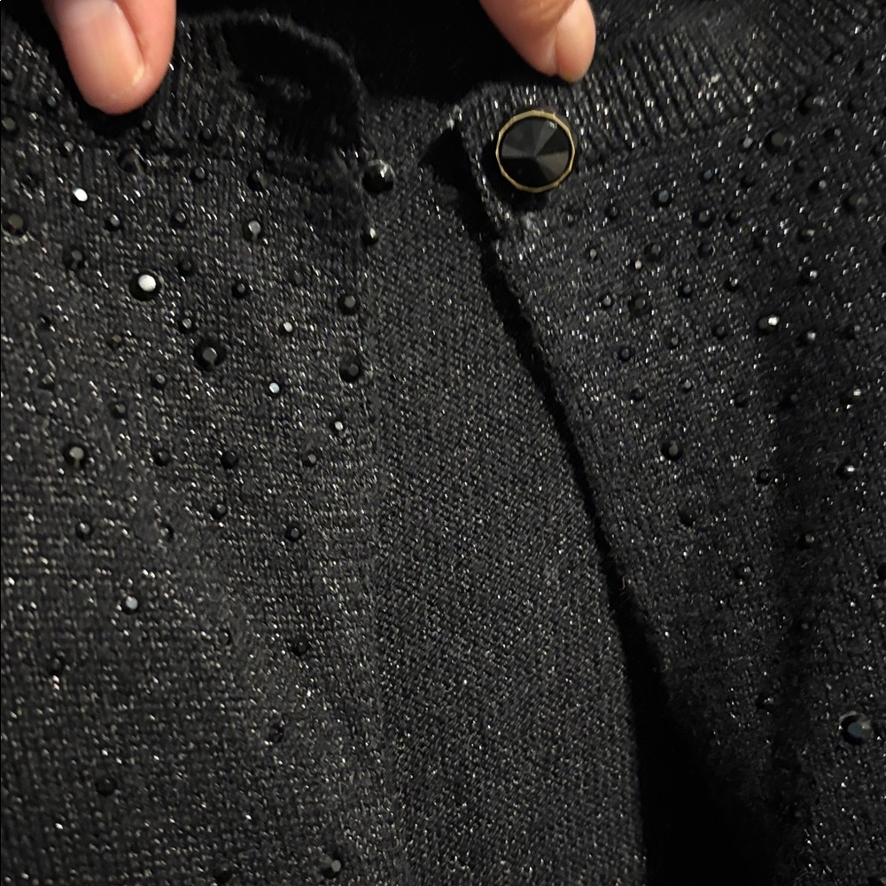Jennifer Lopez Black Button sweater3/4 - Picture 3 of 7